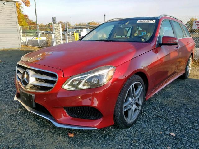 WDDHH8JB3EA975772 - 2014 MERCEDES-BENZ E 350 4MAT RED photo 2