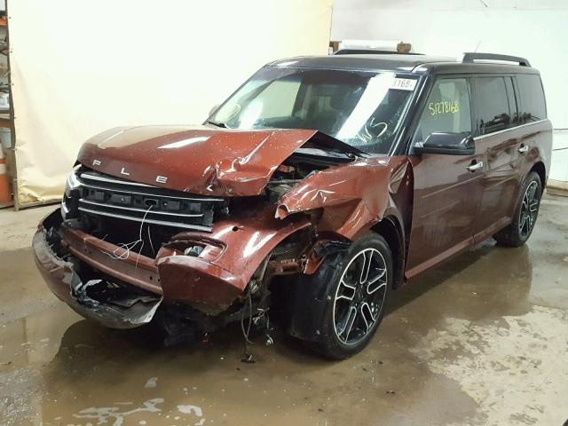 2FMHK6DT1FBA00421 - 2015 FORD FLEX LIMIT ORANGE photo 2