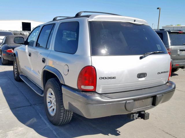 1B4HR38N52F210083 - 2002 DODGE DURANGO SP SILVER photo 3