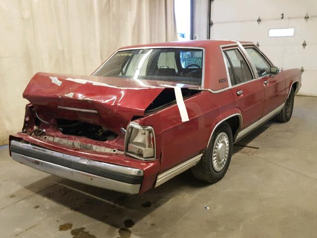 2FACP74F8MX185685 - 1991 FORD CROWN VICT RED photo 4