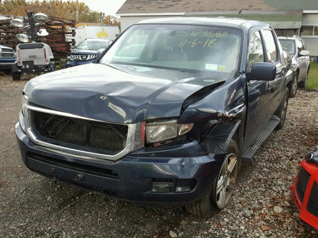 5FPYK16599B103798 - 2009 HONDA RIDGELINE BLUE photo 2