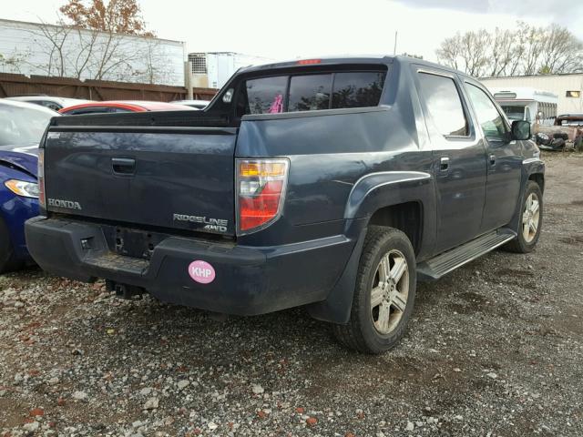 5FPYK16599B103798 - 2009 HONDA RIDGELINE BLUE photo 4