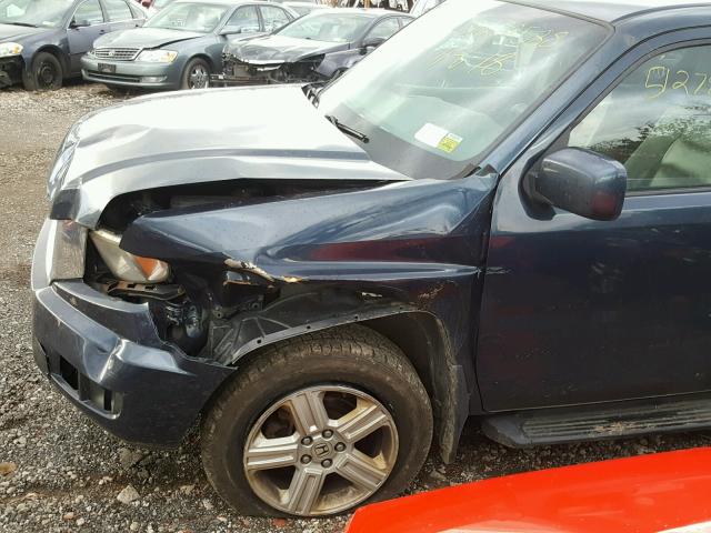 5FPYK16599B103798 - 2009 HONDA RIDGELINE BLUE photo 9