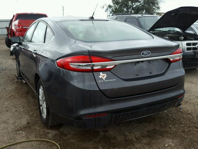 3FA6P0G74JR203361 - 2018 FORD FUSION S CHARCOAL photo 3