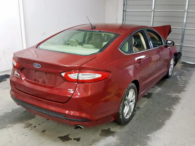 3FA6P0H71FR122890 - 2015 FORD FUSION SE RED photo 4