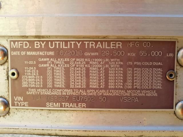 1UYVS2537EU760250 - 2014 UTILITY TRAILER WHITE photo 10