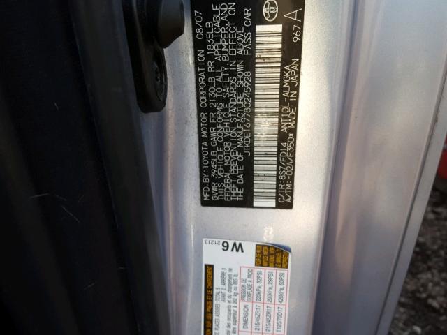 JTKDE167780245928 - 2008 TOYOTA SCION TC Mavi foto 10