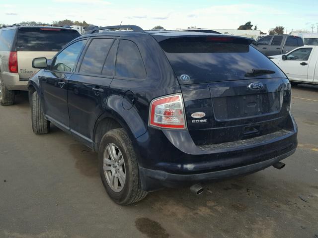 2FMDK48C38BA65335 - 2008 FORD EDGE SEL BLUE photo 3