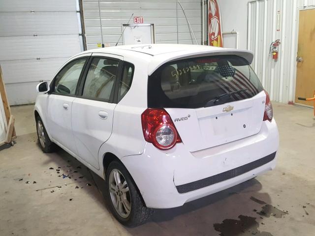 KL1TD6DE1BB212463 - 2011 CHEVROLET AVEO LS WHITE photo 3