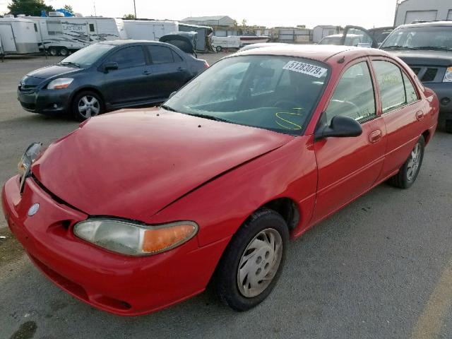 1MEFM13P4WW632050 - 1998 MERCURY TRACER LS RED photo 2