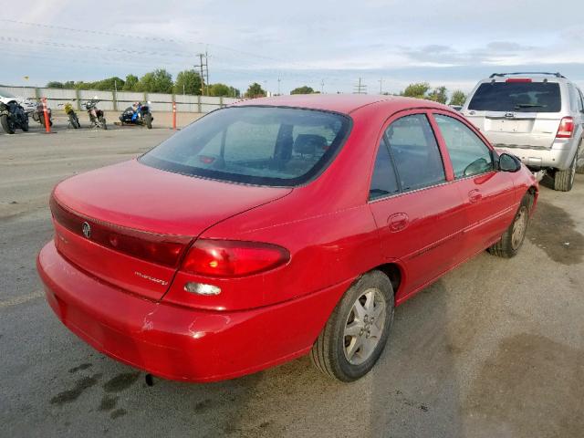 1MEFM13P4WW632050 - 1998 MERCURY TRACER LS RED photo 4