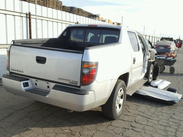 2HJYK16276H558245 - 2006 HONDA RIDGELINE SILVER photo 4