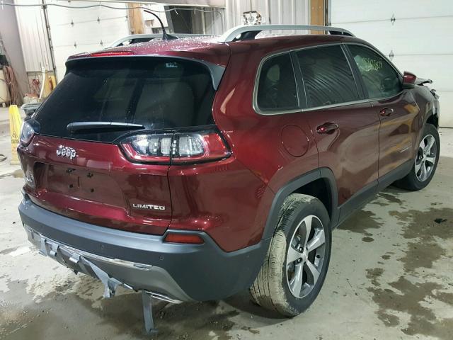 1C4PJMDX8KD117881 - 2019 JEEP CHEROKEE L BURGUNDY photo 4