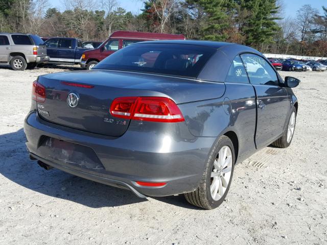 WVWBW8AHXDV001692 - 2013 VOLKSWAGEN EOS KOMFOR GRAY photo 4