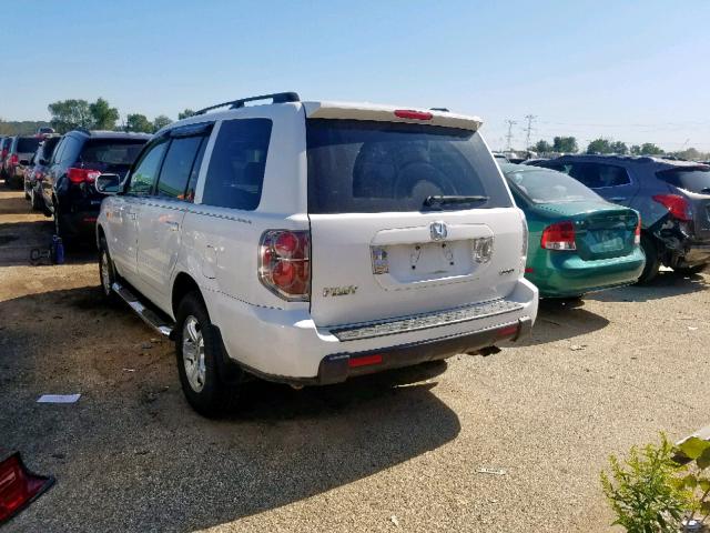 5FNYF18228B018316 - 2008 HONDA PILOT VP WHITE photo 3