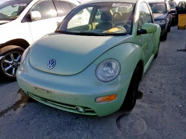 3VWCP21C71M477033 - 2001 VOLKSWAGEN NEW BEETLE მწვანე ფოტო 2