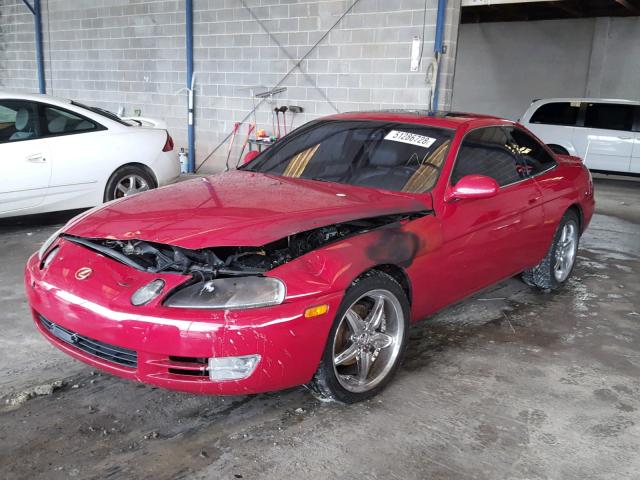 JT8UZ30C9S0041442 - 1995 LEXUS SC 400 RED photo 2