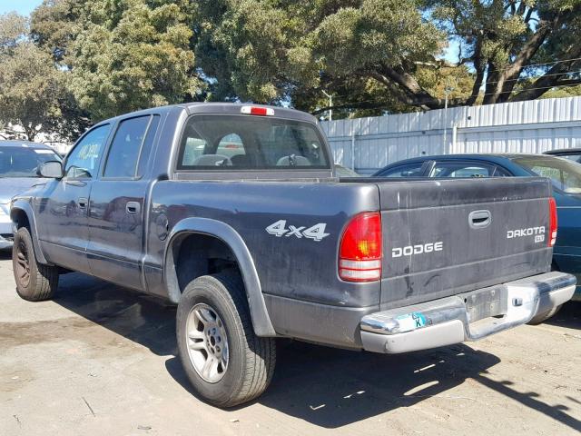 1D7HG48N73S248508 - 2003 DODGE DAKOTA QUA GRAY photo 3