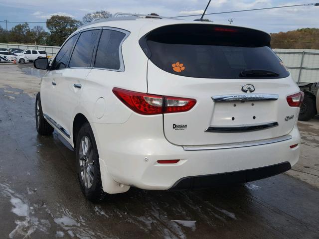 5N1CL0MMXEC545786 - 2014 INFINITI QX60 HYBRI WHITE photo 3