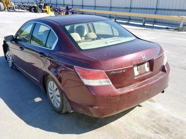 1HGCP26388A131366 - 2008 HONDA ACCORD LX MAROON photo 3