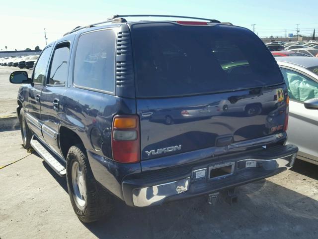 1GKEC13T92R307436 - 2002 GMC YUKON BLUE photo 3