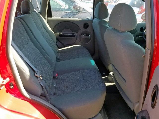 KL1TD62605B455116 - 2005 CHEVROLET AVEO BASE Қызыл фото 6