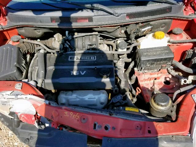 KL1TD62605B455116 - 2005 CHEVROLET AVEO BASE Қызыл фото 7