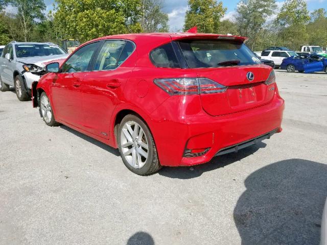 JTHKD5BH1E2185733 - 2014 LEXUS CT 200 RED photo 3