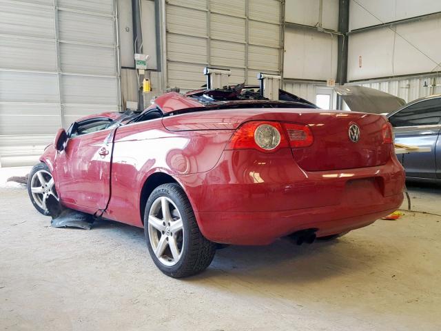 WVWDA71F37V002316 - 2007 VOLKSWAGEN EOS 2.0T S RED photo 3