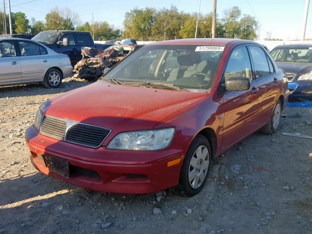 JA3AJ26E42U068862 - 2002 MITSUBISHI LANCER ES RED photo 2