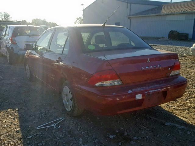 JA3AJ26E42U068862 - 2002 MITSUBISHI LANCER ES RED photo 3