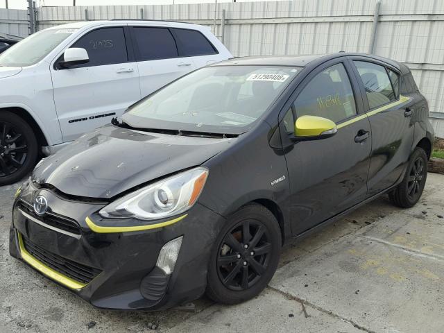 JTDKDTB35G1116918 - 2016 TOYOTA PRIUS C BLACK photo 2