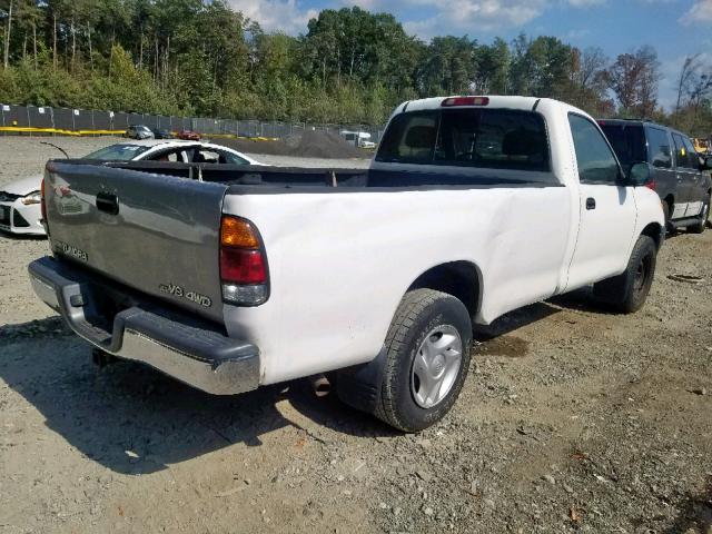 5TBJN32102S283196 - 2002 TOYOTA TUNDRA WHITE photo 4