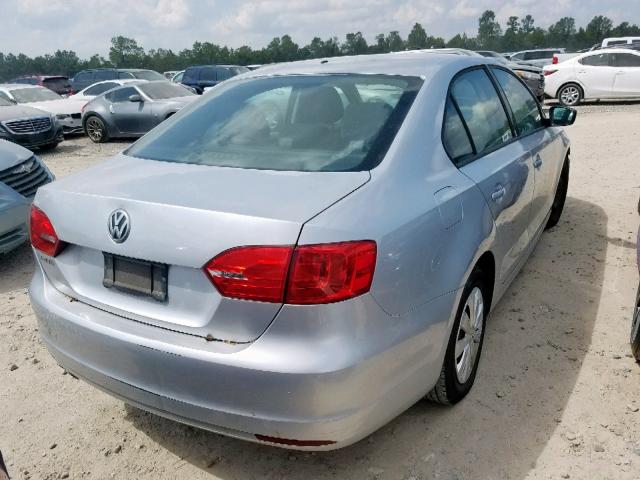 3VW2K7AJ1CM320509 - 2012 VOLKSWAGEN JETTA BASE SILVER photo 4