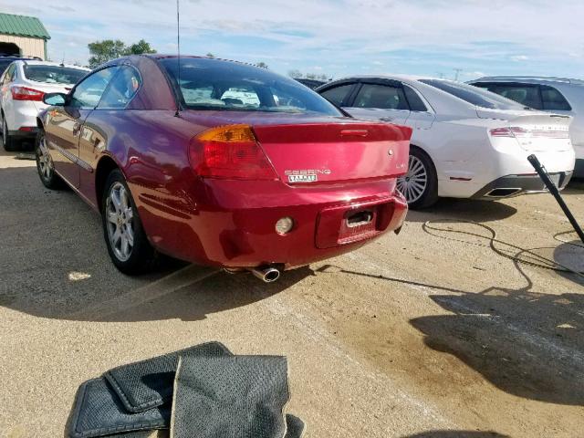 4C3AG52H31E071295 - 2001 CHRYSLER SEBRING LX MAROON photo 3