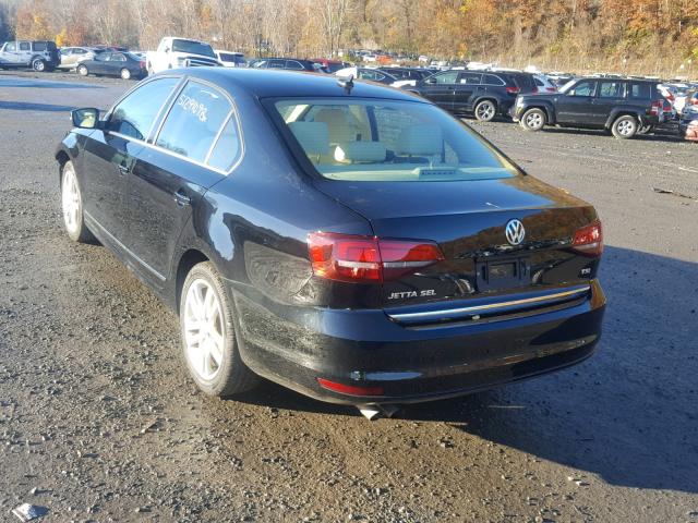 3VWL17AJ3HM370164 - 2017 VOLKSWAGEN JETTA SEL BLACK photo 3