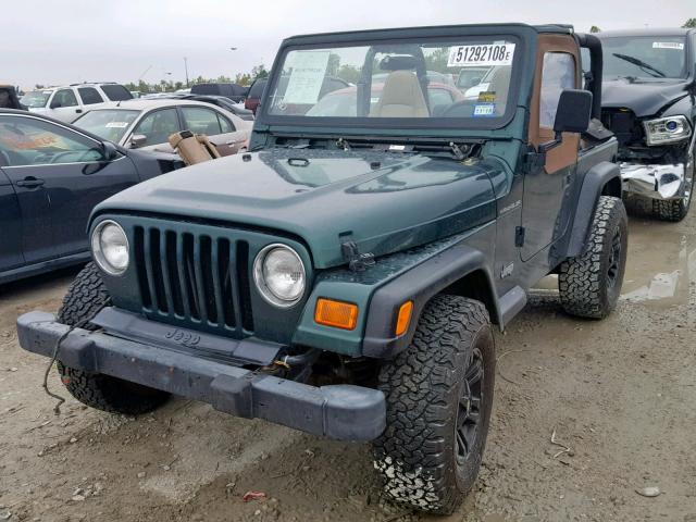 1J4FA29P91P369431 - 2001 JEEP WRANGLER / GREEN photo 2