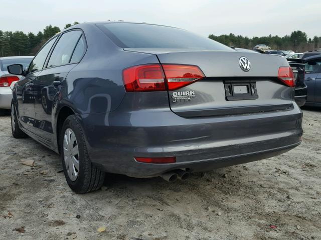 3VW2K7AJ0FM401988 - 2015 VOLKSWAGEN JETTA BASE 灰色 照片 3