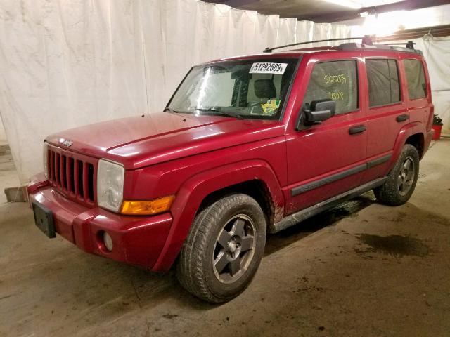 1J8HG48K16C208884 - 2006 JEEP COMMANDER ბურგუნდია ფოტო 2