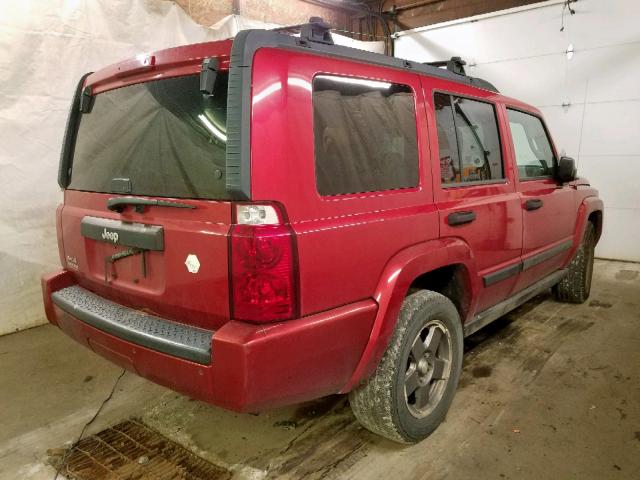 1J8HG48K16C208884 - 2006 JEEP COMMANDER ბურგუნდია ფოტო 4