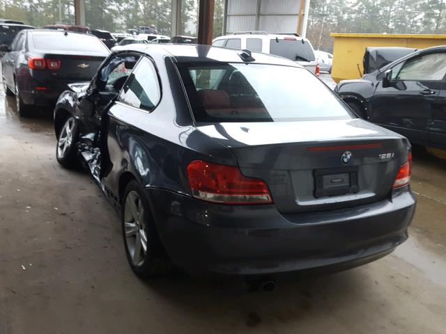 WBAUP9C59DVF46796 - 2013 BMW 128 I GRAY photo 3