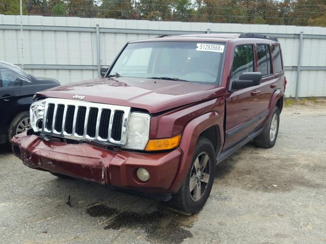 1J8HH48KX7C547402 - 2007 JEEP COMMANDER BURGUNDY photo 2