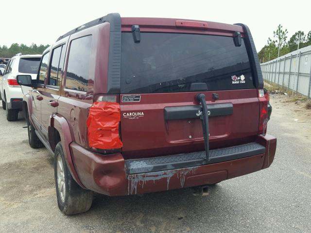 1J8HH48KX7C547402 - 2007 JEEP COMMANDER BURGUNDY photo 3