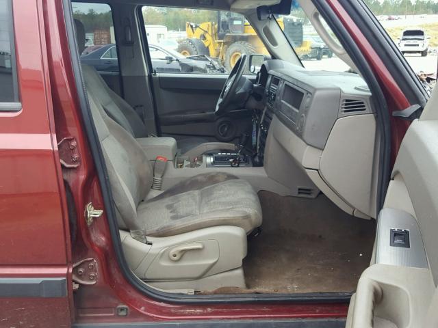 1J8HH48KX7C547402 - 2007 JEEP COMMANDER BURGUNDY photo 5
