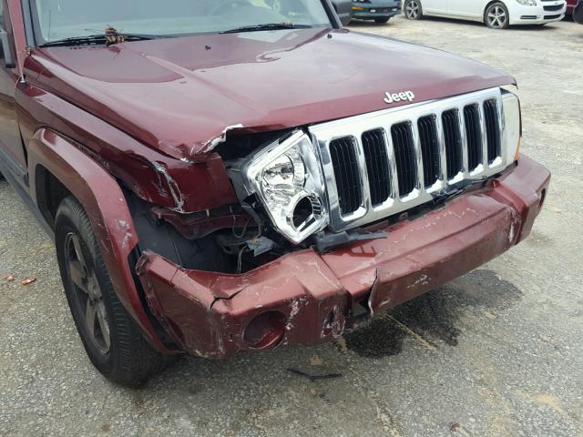 1J8HH48KX7C547402 - 2007 JEEP COMMANDER BURGUNDY photo 9