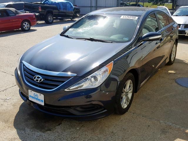 5NPEB4AC3EH948645 - 2014 HYUNDAI SONATA GLS BLACK photo 2