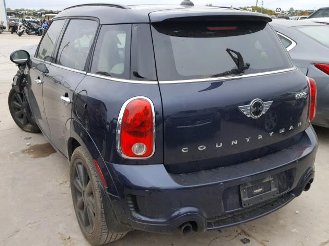 WMWZC3C50DWP24603 - 2013 MINI COOPER S C BLUE photo 3