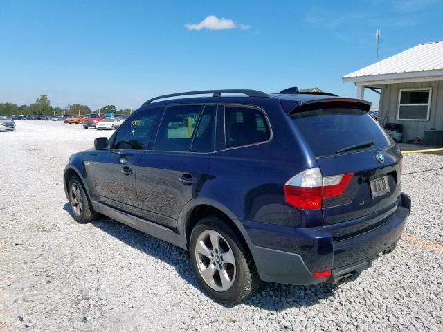 WBXPC93417WF05356 - 2007 BMW X3 3.0SI BLACK photo 3