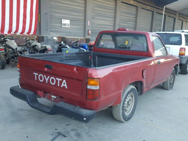 4TARN81A8RZ302042 - 1994 TOYOTA PICKUP 1/2 BURGUNDY photo 4