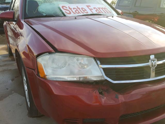 1B3CC1FBXAN212154 - 2010 DODGE AVENGER EX BURGUNDY photo 9